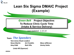 DMAIC Example Healthcare 1