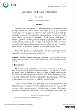 Abstraction &ndash; the Essence of Innovation