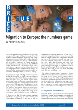 Migration to Europe: the numbers game