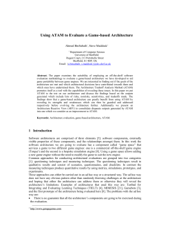 Using ATAM to Evaluate a Game-based Architecture