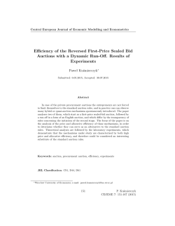 Efficiency of the Reversed First-Price Sealed Bid Auctions with a