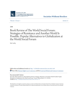 Strategies of Resistance and Another World Is Possible