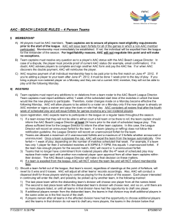 AAC - BEACH LEAGUE RULES