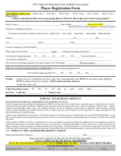 2017 OMGS Player Registration - Oquirrh Mountain Girls Softball