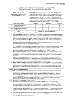 Consultative Committee for Time and Frequency (CCTF)