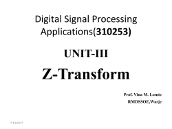 Why z-Transform? - E-STUDY