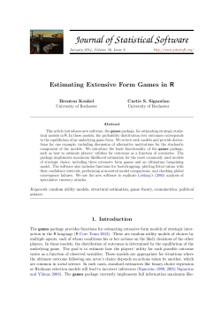 Estimating Extensive Form Games in R