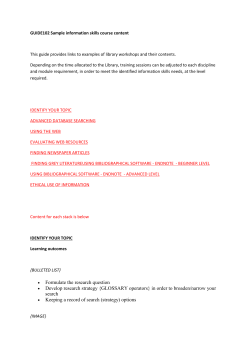 GUIDE102 Sample information skills course content This guide