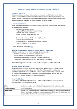 National Clinical Audit and Outcome Review E-Bulletin