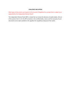 CHALLENGE AND APPEAL What types of documents can be given