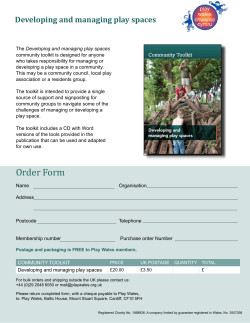 Order Form - Play Wales