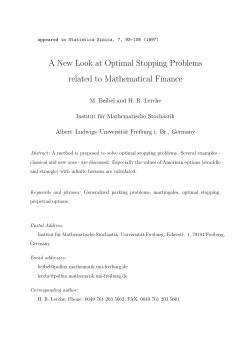 A New Look at Optimal Stopping Problems related to Mathematical