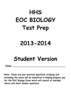 HHS EOC BIOLOGY Test Prep 2013