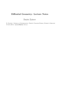 Diffential Geometry: Lecture Notes Dmitri Zaitsev