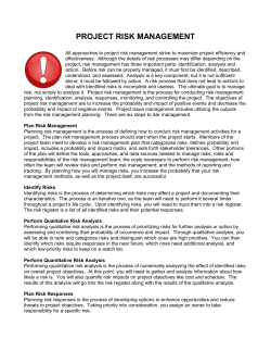 Quick Project Risk Management Reference