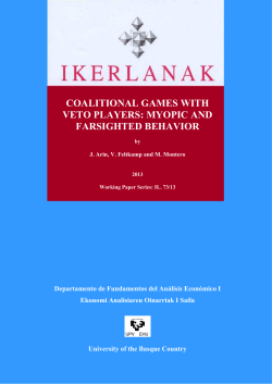 Coalitional games with veto players: myopic and farsighted behavior