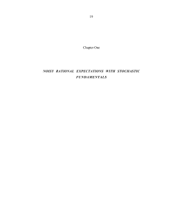 Chapter One NOISY RATIONAL EXPECTATIONS WITH