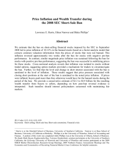 Price Inflation and Wealth Transfer during the 2008 SEC Short