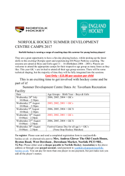 Hockey Summer Camp Letter