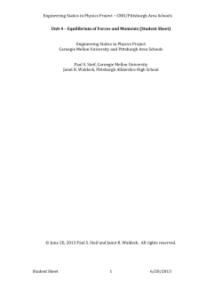 Unit 4.Equilibrium with Forces and Moments