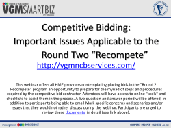 Competitive Bidding: Important Issues Applicable to the Round Two