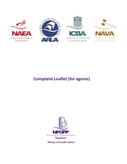Complaint Leaflet (for agents)