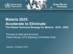 the Global Technical Strategy for malaria 2016-2025