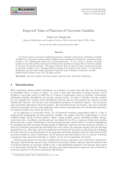 Expected Value of Function of Uncertain Variables