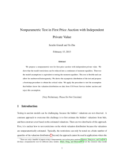 Nonparametric Test in First Price Auction with Independent Private