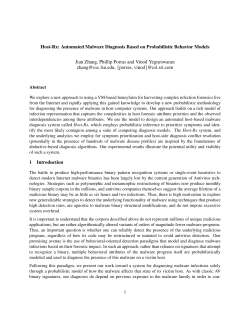 Host-Rx: Automated Malware Diagnosis Based on Probabilistic