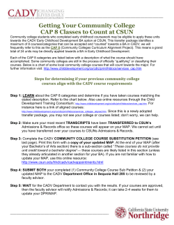 Community College (CAP 8) Course Substitution Petition