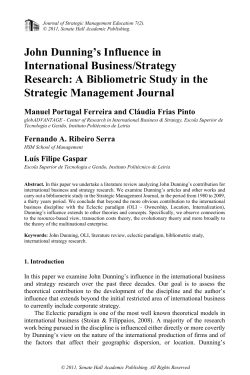 John Dunning`s Influence in International Business