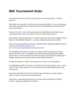 KBA Tournament Rules
