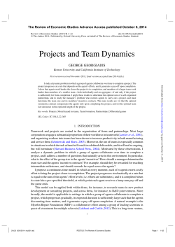 Projects and Team Dynamics - Kellogg School of Management