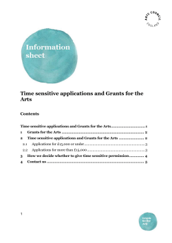 2 Time sensitive applications and Grants for the Arts