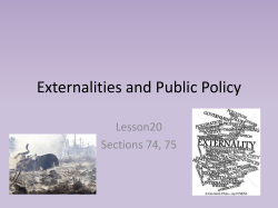 Introduction to Externalities