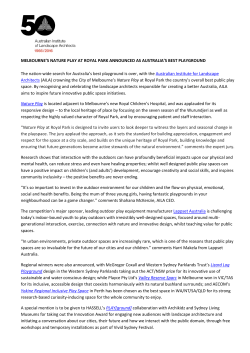 MELBOURNE`S NATURE PLAY AT ROYAL PARK ANNOUNCED