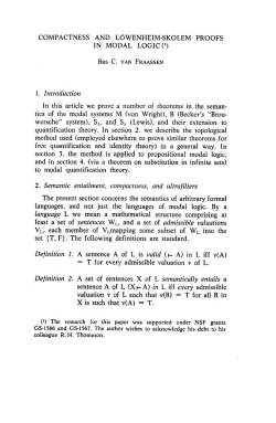 COMPACTNESS AND LOWENHEIM-SKOLEM PROOFS IN MODAL