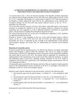 guidelines for reporting on strategy and action plan implementation