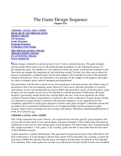 The Game Design Sequence