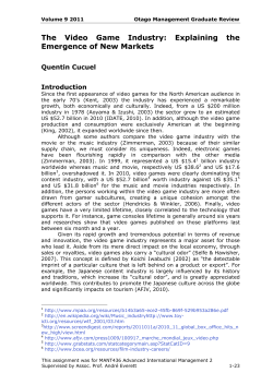 The Video Game Industry: Explaining the