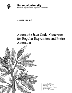 Automatic Java Code Generator for Regular Expression and Finite