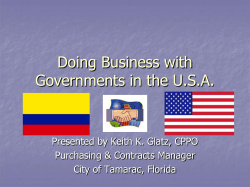 Doing Business with The City of Tamarac &ndash; and Beyond