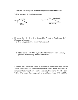 Math 9 &ndash; Adding and Subtracting Polynomials Problems Find the