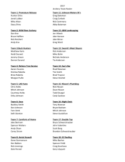 2017 Archery Team Roster Team 1