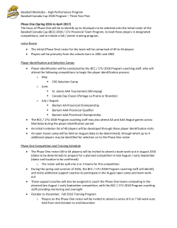 3 Year Plan - Baseball Manitoba