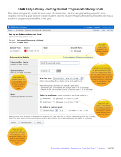 STAR Early Literacy - Setting Student Progress Monitoring Goals