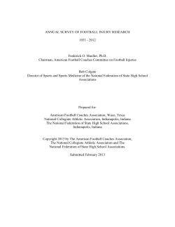 2009 Annual Football Injury Research Report - UNC