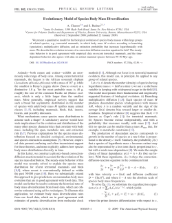 Evolutionary Model of Species Body Mass Diversification