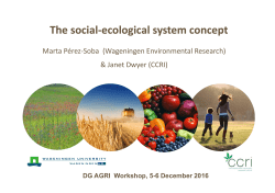 The Socio-Ecological system concept